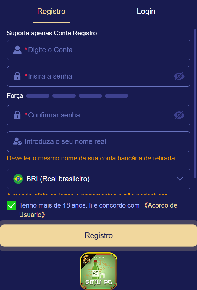 Cadastro rápido e seguro na sojupg.com